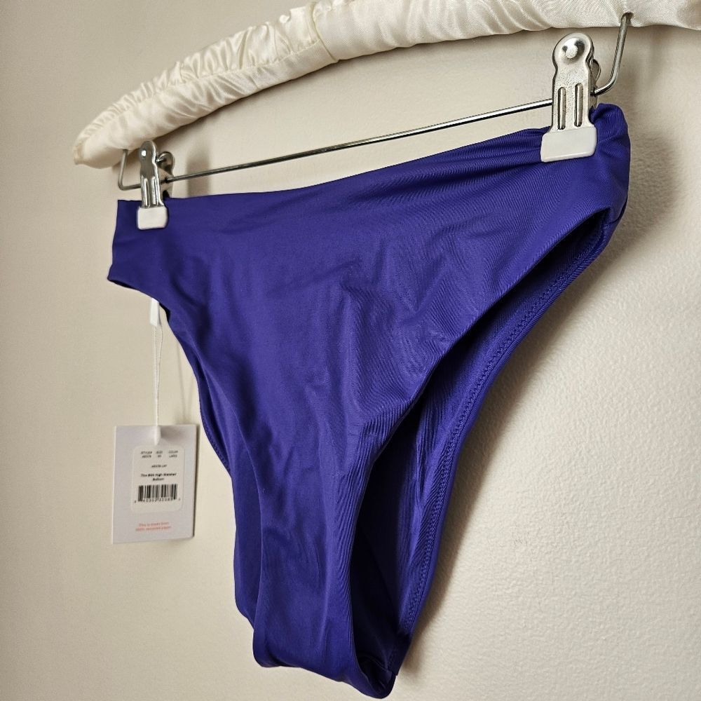 Andie Swim Bottoms Bikini The 90s High Waisted Lapis Purple Beach Vacation Solid - Picture 3 of 12